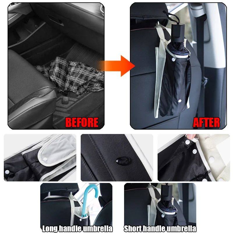 غطاء مظلة سيارة مقاوم للماء / حقيبة تخزين المظلة / كيس تخزين، قابل للطي، بسيط ومريح، يمكن أن يحمل 3 مظلات #3