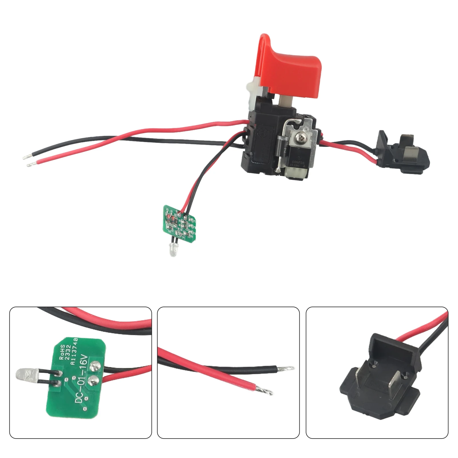 

Electric Power Tool Drill Trigger Switch 29*60*27mm 37g Plastic + Metal Power Tool Switch Illuminating Function