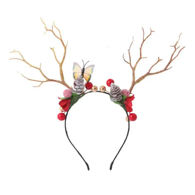 Fairy Headdress Headwear Elk Hair Clip Hairpins Bells Hair Accessory Christmas Headband Antlers Hairband