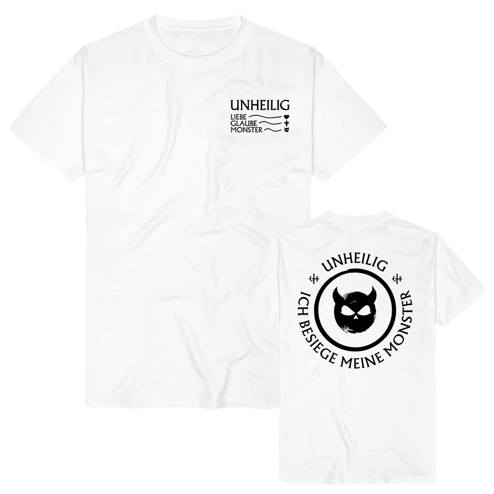 UNHEILIG Liebe Glaube Monster T-shirt Short Sleeve Cotton Unisex Tshirts Design Graphic Print Merch Tees Women Men Clothing Tops
