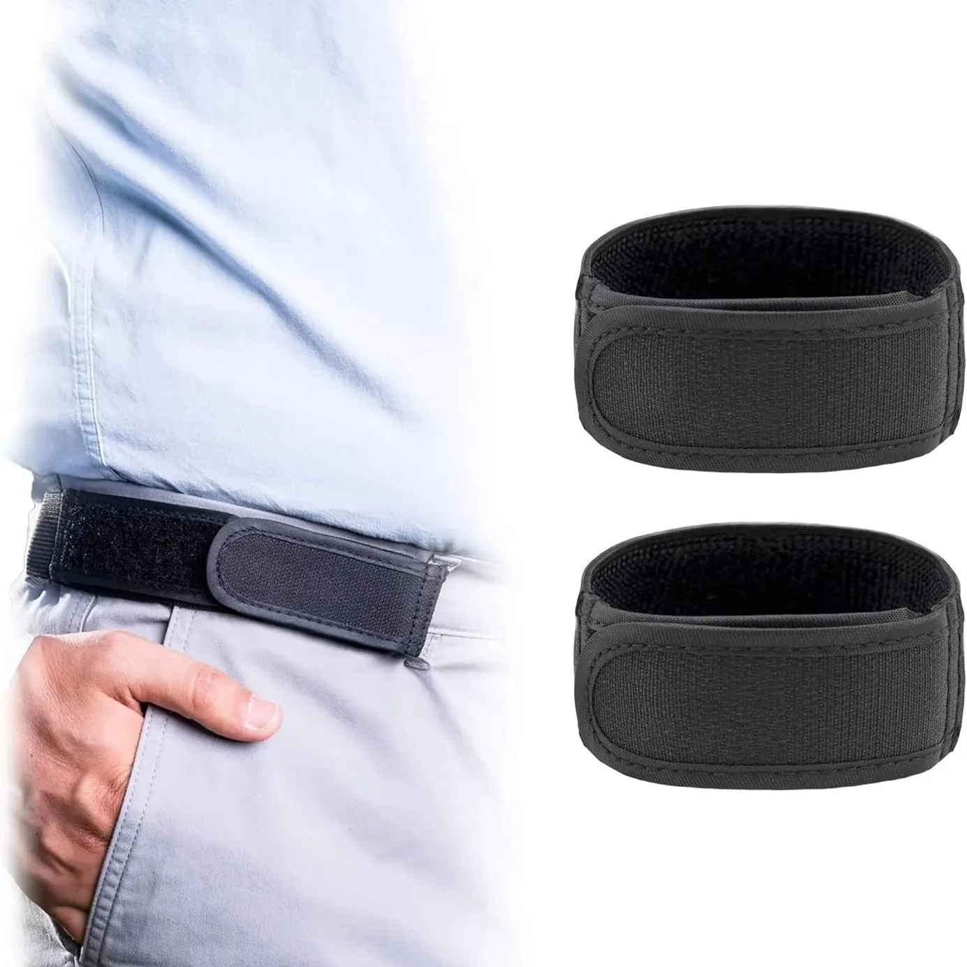 1/2Pcs Unisex No-Buckle Elastic Belt With Adjustable Invisible Elastic Belt For Casual and Versatile Use, Convenient Velcro Belt