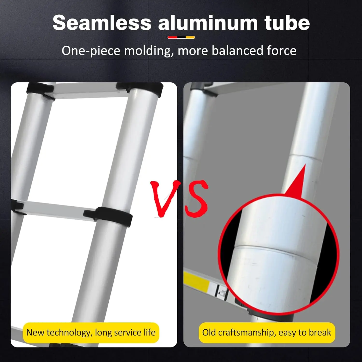 2.6M Telescopic บันไดพับอเนกประสงค์อลูมิเนียมขยายบันได LOFT บันไดขยาย Telescoping บันไดพับบันได