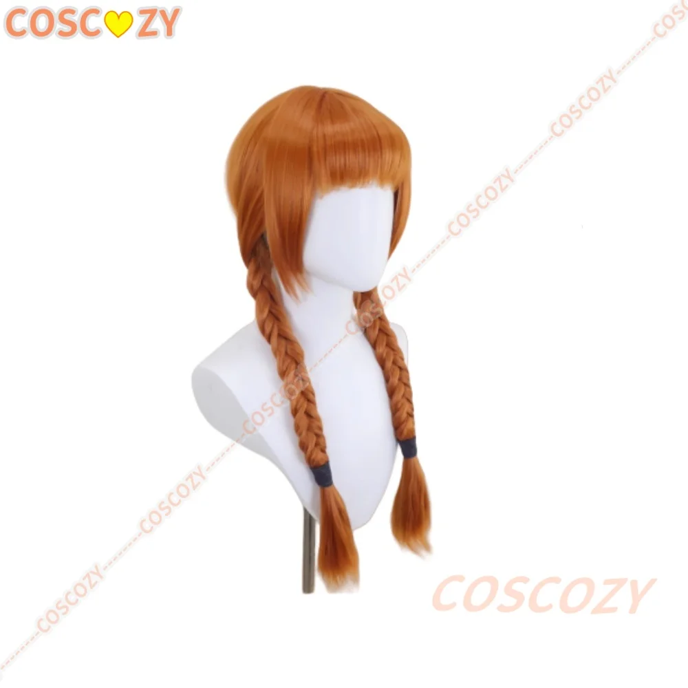 Agnes Cosplay Pruik Rode Hoed Vrouwen Gevlochten Lang Oranje Haar Hittebestendige Synthetische Pruik Halloween Party Props