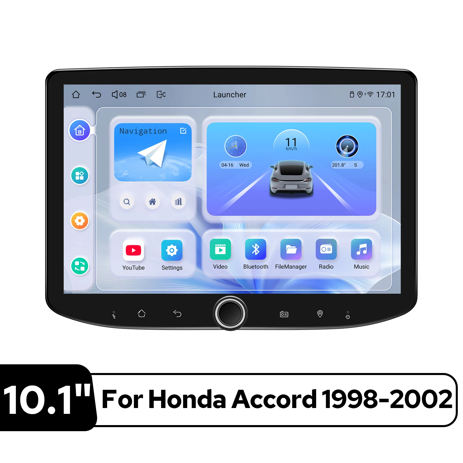 For Honda Accord 1998-2002 Android Car Stereo 10 Inch 1280×800 Wireless CarPlay Android Auto DSP Plug and Play with Volume Knob