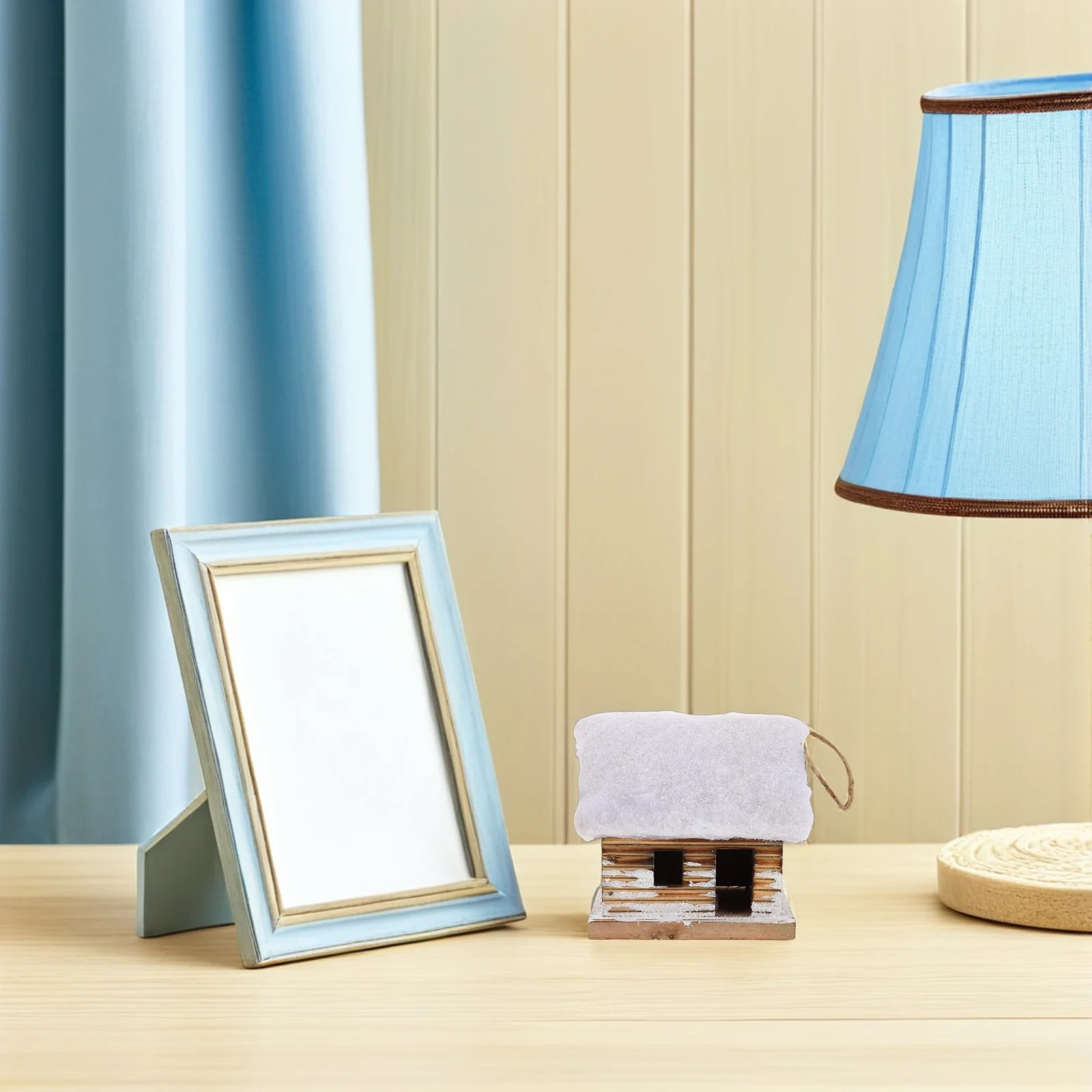 

LED Wooden Christmas House Miniature Rustic Winter Decor Snowy Village Ornaments for Holiday Cheer Tiny House LED Wooden Village