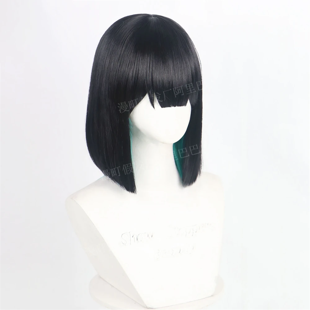 Anime Sua Cosplay Pruik 30 cm Zwart Groen Gemengde Pruiken BOBO Hittebestendige Synthetische Halloween Vrouwen Haar Pruiken