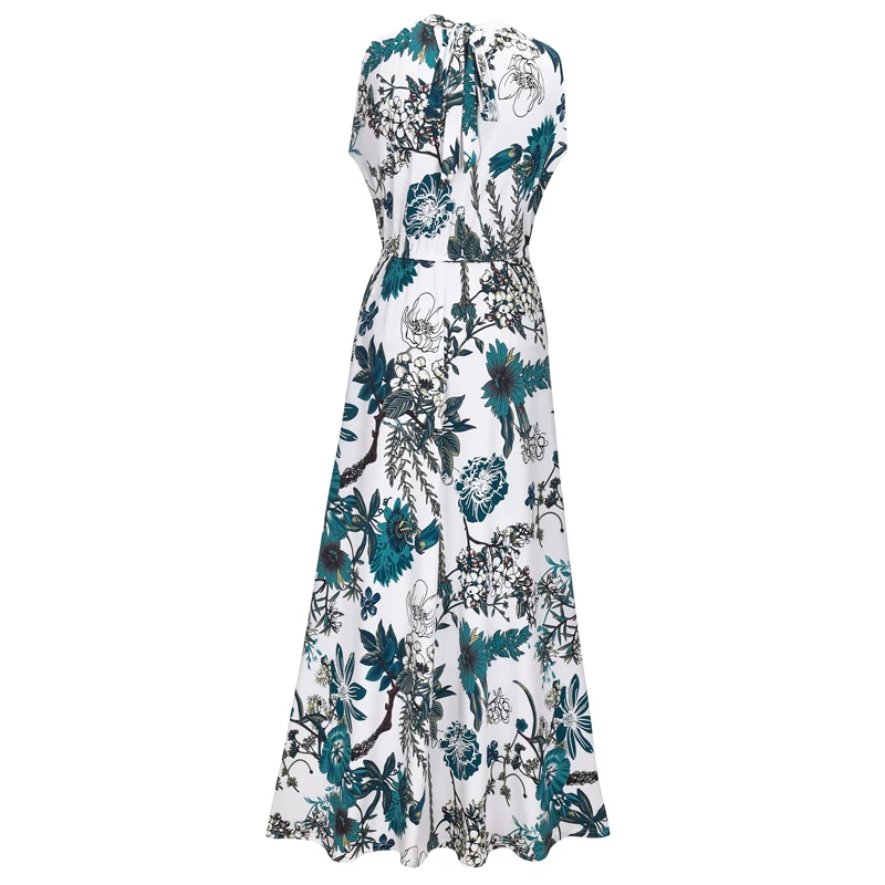 Letnie 2024 długa sukienka Boho Sundress Print kobiece o linii A miękkie plażowe czeskie kobiety sukienki Sexy głębokie panie