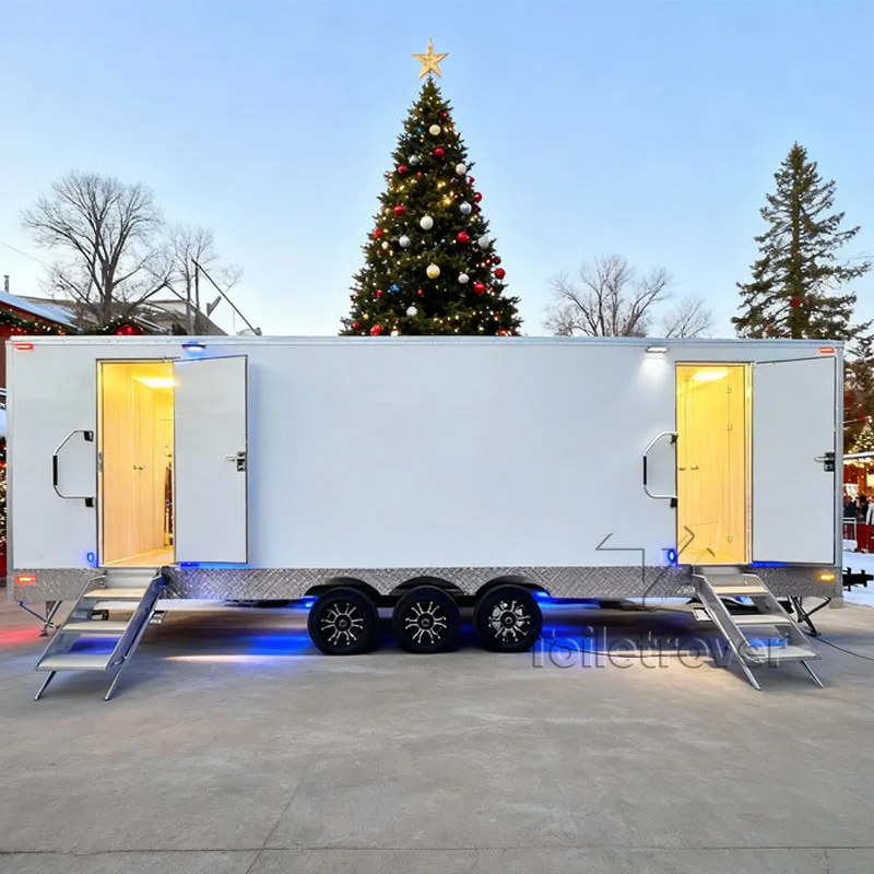 

Temporary Commercial Portable Trailer Toilets Outdoor Camping Bathroom Trailer Portable Restrooms and Showers