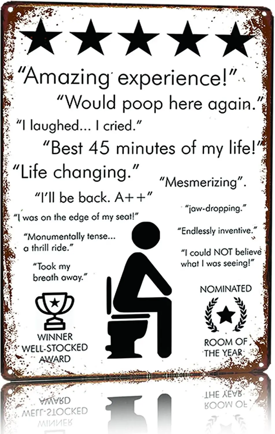 metal tin sign Funny Toilet feedbacks Humor for Bar Cafe Pub Wall Decor Retro Vintage 20 X 30 cm sign