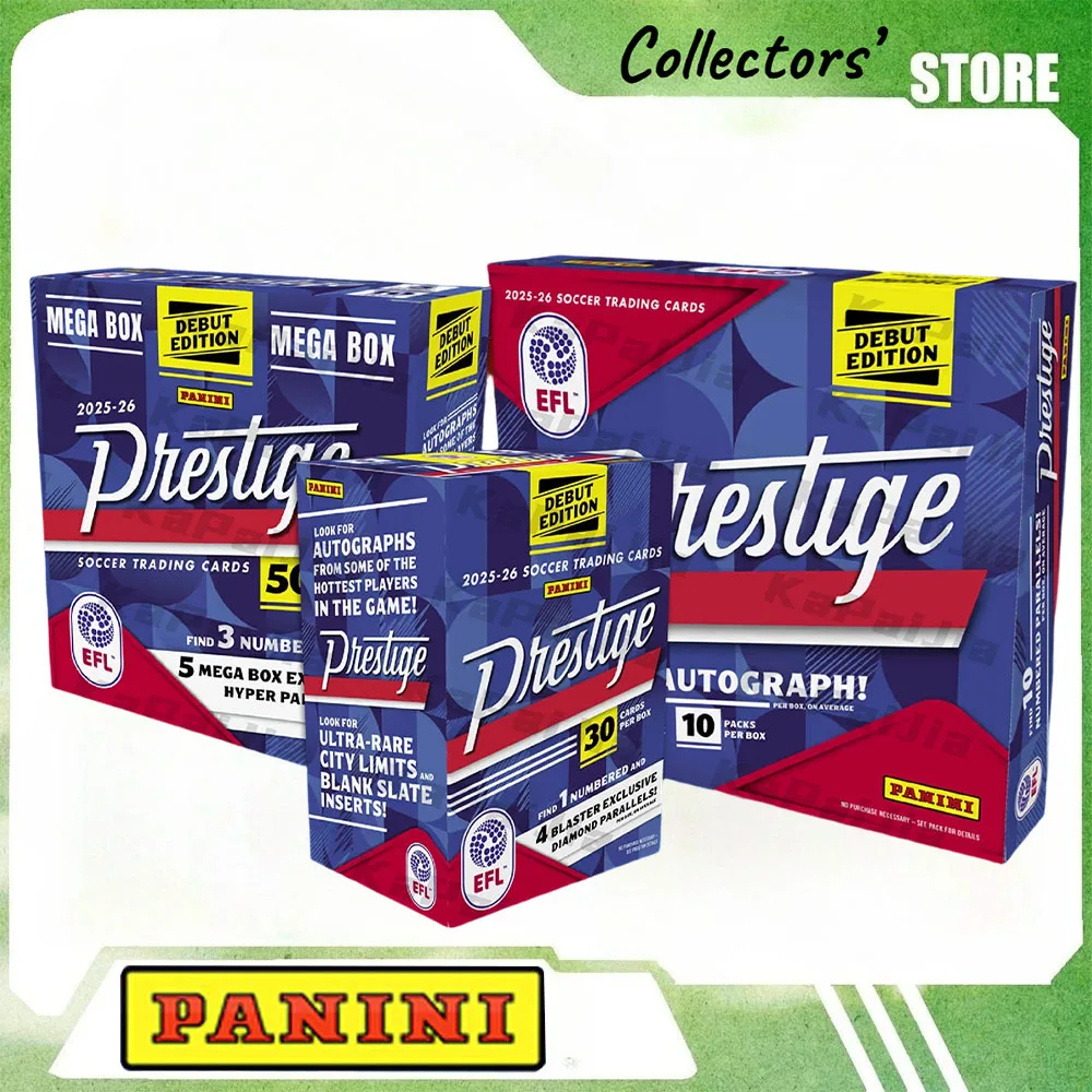 Panini 2025-26Prestige EFL Debut Soccer Blaster Box Factory Sealed Signed Autograph Diamond Parallel Ultra Rare Insert Hobby Fan