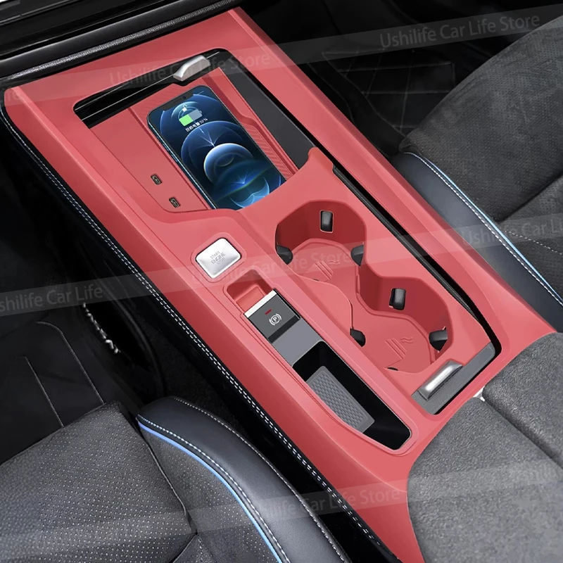 

For Volkswagen Passat Pro 2025 Car Interior Center Gear Shift Panel Silicone Wireless Charging Protective Pad Cup Holder Cover
