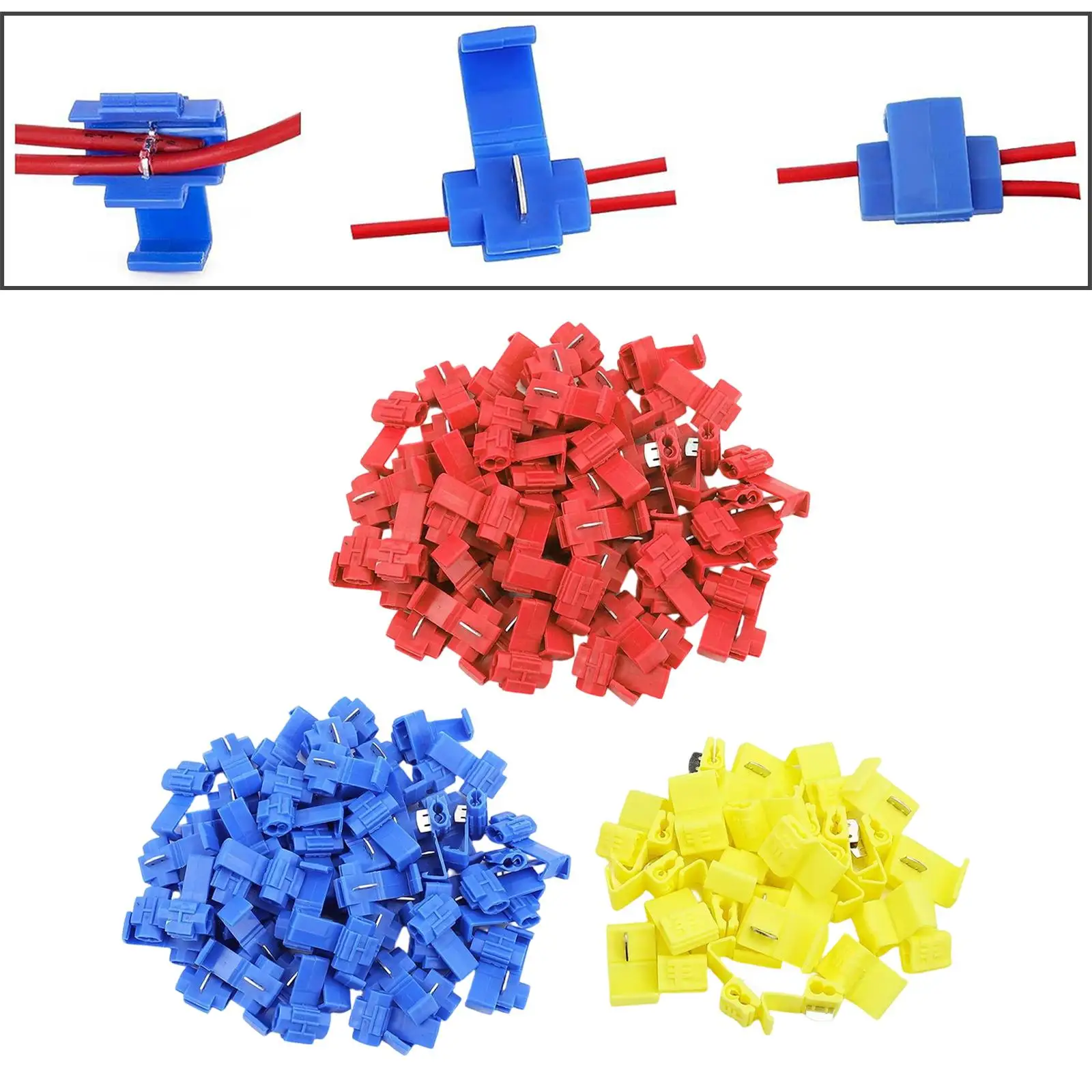 Quick Terminal Blocks 600V PP Brass Wire Connectors Three Color Assortment for Home Electrical Work