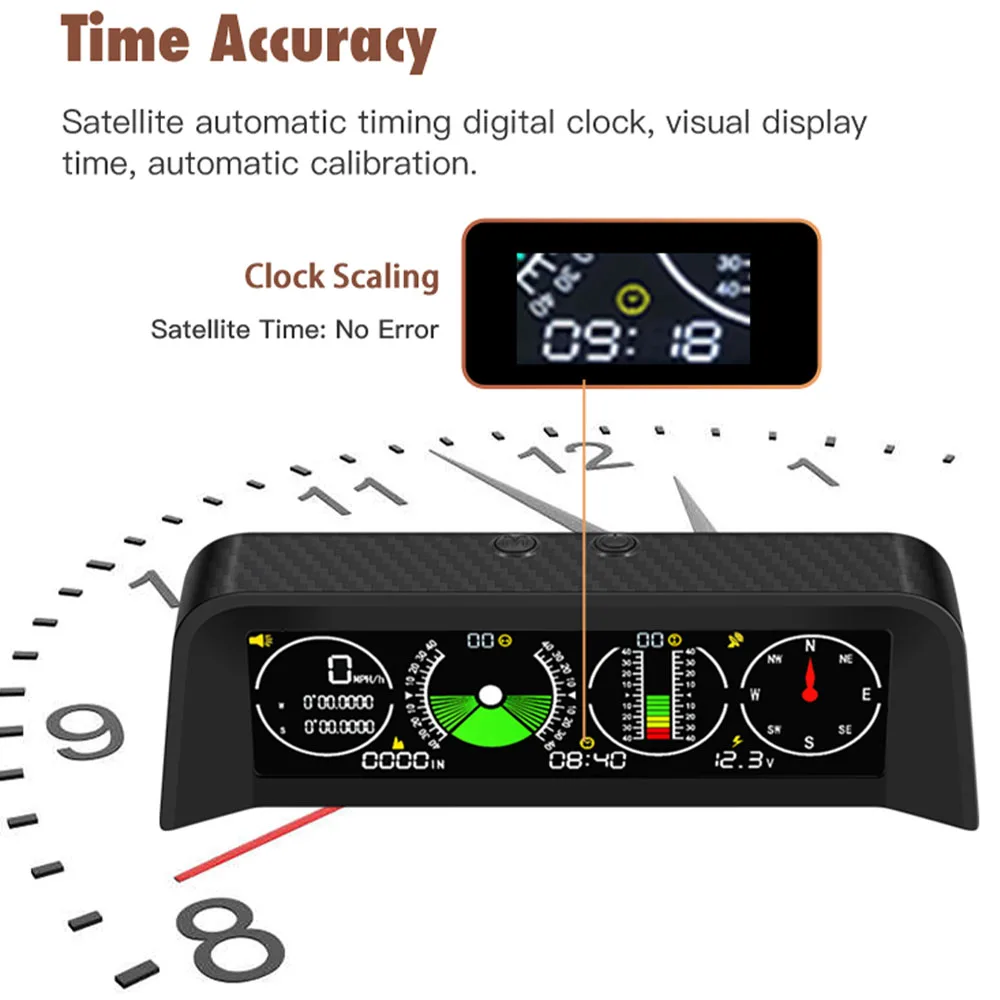 X90 Digital GPS Speedometer HUD Head Up Display MPH KM/H Inclinometer Protractor Compass Latitude Longitude Altitude Meter 12V