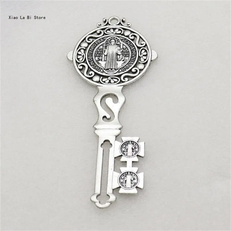 2Pcs Elegant Christ Key Wall Door Hanger Multi Purpose Metal Necklace XXFD