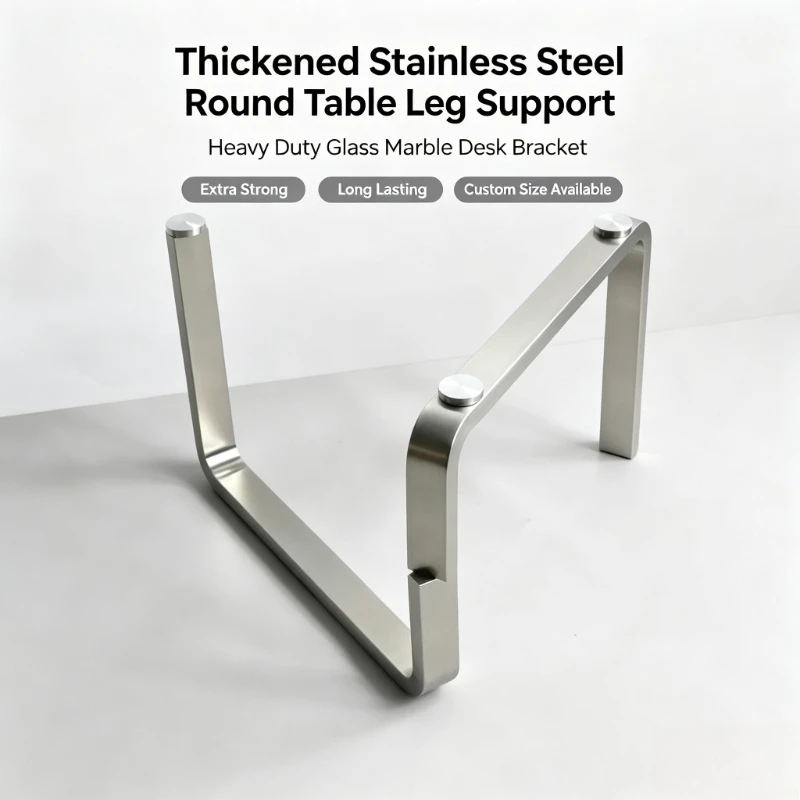 Thickened Stainless Steel Round Table Leg Support for Glass Marble Desk Heavy Duty Long Lasting Custom Size Extra Strong Max