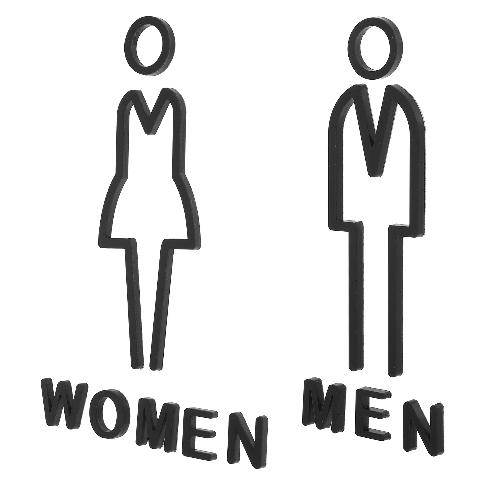 

Self Adhesive Acrylic 2 Piece Gender Neutral Restroom Signs for Business Bathroom Door Label Modern Hollow Out Design for Public