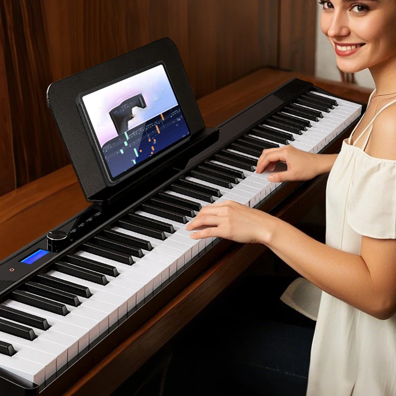 

Midi Electronic Piano 88 Key Folding Electronic Organ Dual Keyboard Digital Electric Piano Portable Smart Multifunctional Pianos