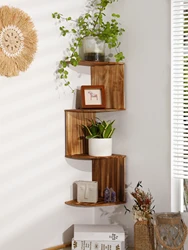 Wooden Corner Shelf Floating Shelves ,Wall Shelf,Corner Bookshelf,Home Kitchen Organizers Storage Living Room Decorations