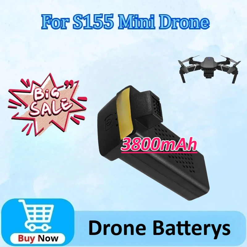 

New 7.4V 3800mAh Mini Drone Battery for S155 UAV Quadcopter P9JD Power Supply Newly Upgraded Rechargeable High-Capacity Battery