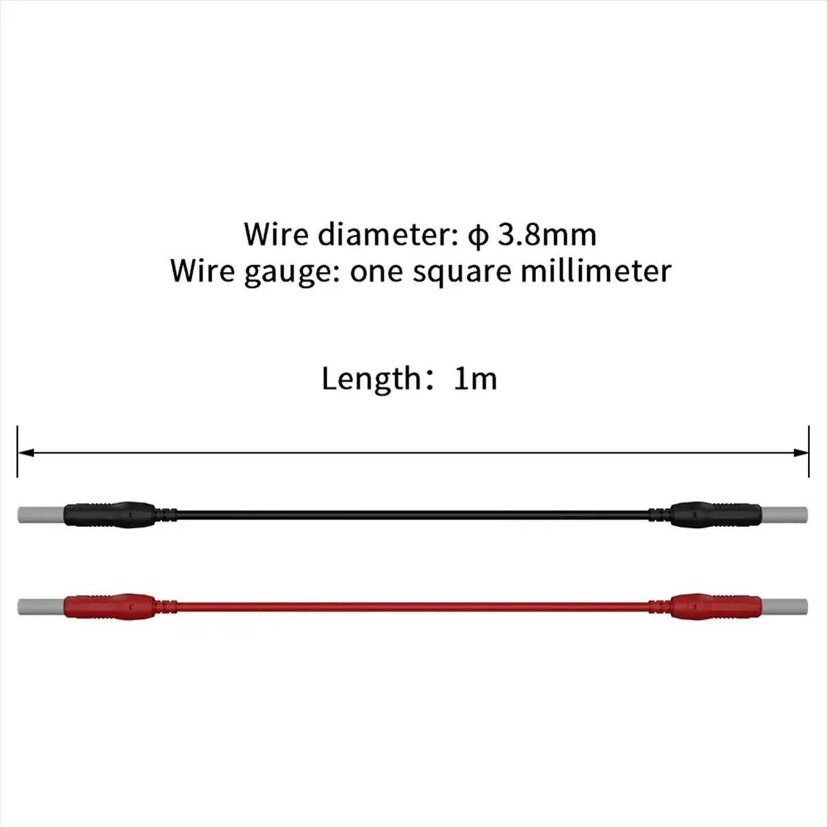 Super Sale 2pcs 4MM Retractable Safety Banana Plug to Banana Plug Test Lead Red Black 1M Nickel Plated Copper Banana Plug J.7001
