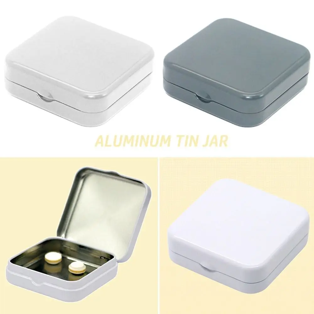 1 Pcs Iron Box Small Mint Candy Packaging Jewelry Blind Storage Box Medical Particle Metal Color Printing Square Box Pill Cases