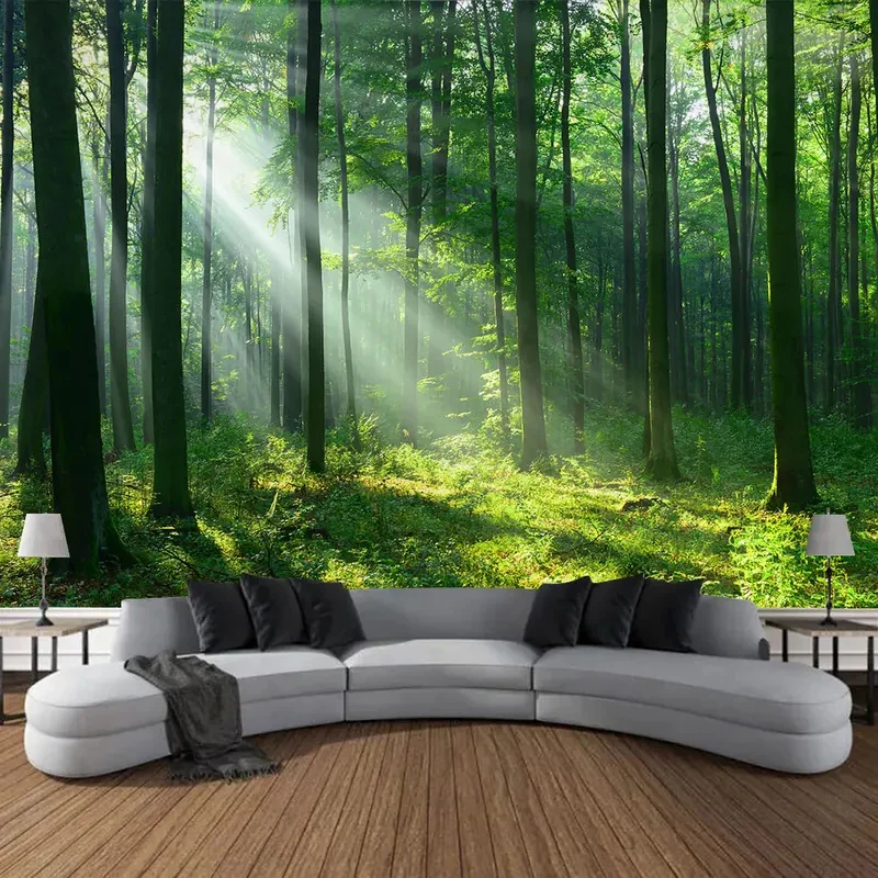 Beautiful Natural Forest Printed Large Wall Tapestry Cheap Hippie Wall Hanging Bohemian Wall Tapestries Mandala Wall Art Decor