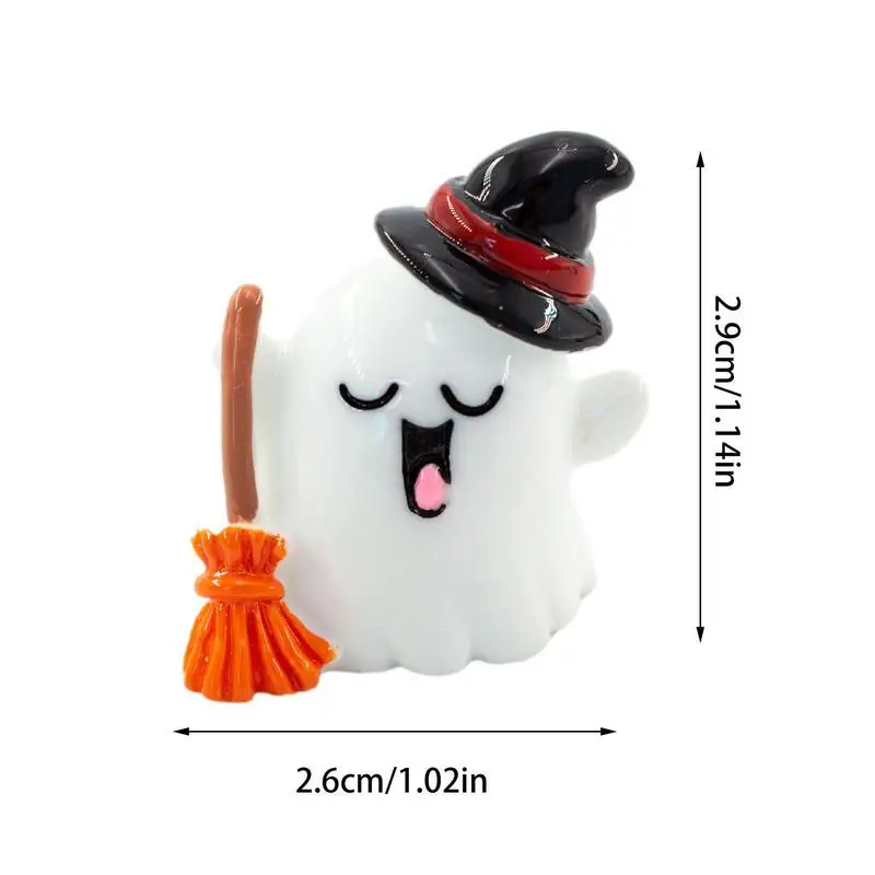 1 Piece Miniature Halloween Figurines Mini Halloween Ghost Pumpkin Skull Figurines Home Decoration Festival DIY Resin Craft