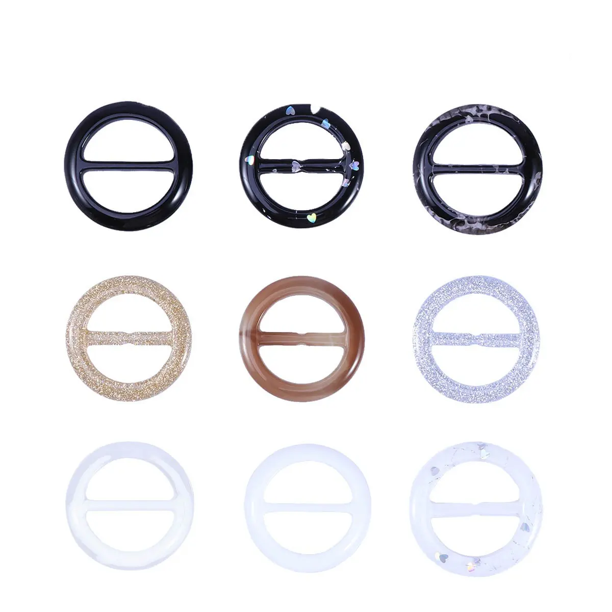 9Pcs Handmade Round Scarf Ring Clip for T Shirt and Scarf Decoration Fashion Accessory Fine Workmanship No Burr 3Cm Inner