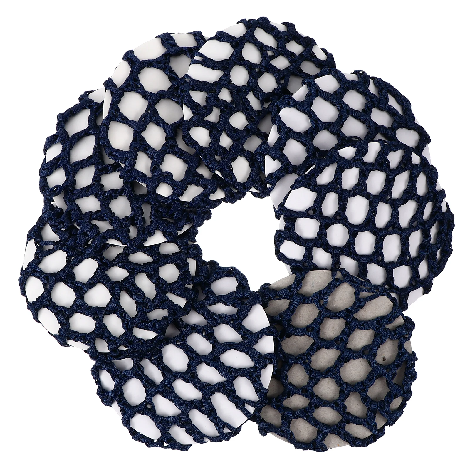 

8pcs Dance Hair Net Elastic Mesh Nets Women Snood Bun Cover Blue Crochet Reusable Breathable Invisible Hair Net For Dancers