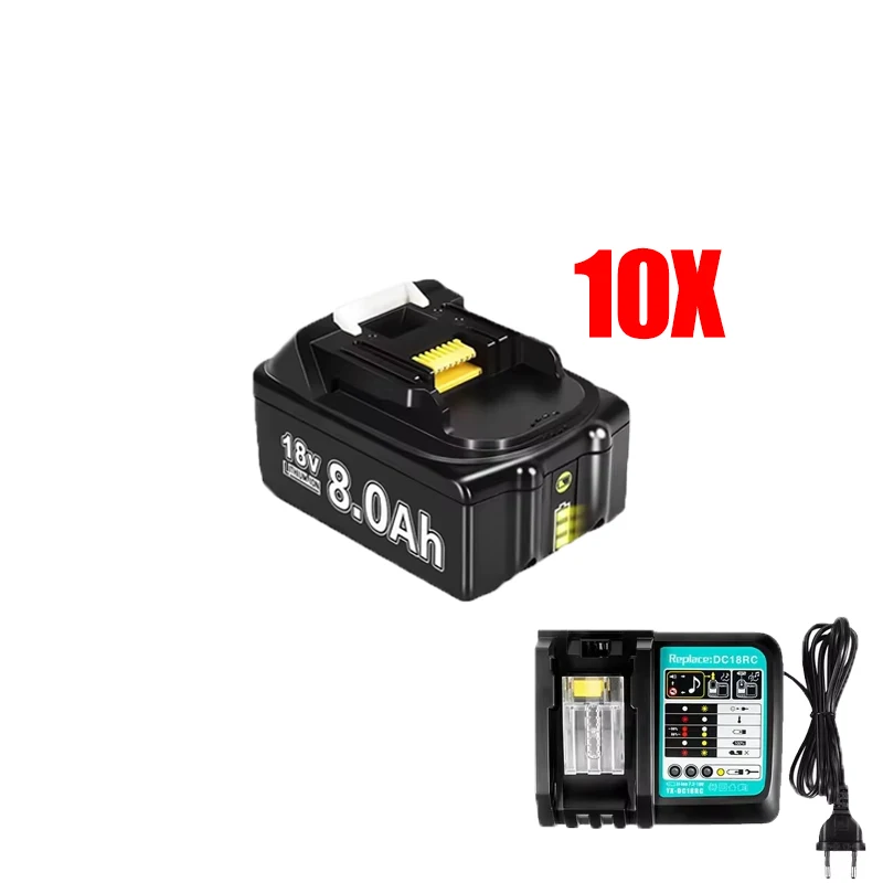 18V 8000mAh Batterij Voor Makita BL1830 BL1815 BL1860 BL1850 BL1840B Batterij Power Tools Oplaadbare Batterij Met ﻿ 4A 6A Oplader