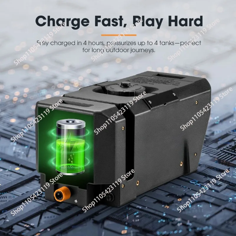 Quick Charge Pressurized Portable Water Tank  Battery Powered Outdoor Shower Kit For Camping And Hiking