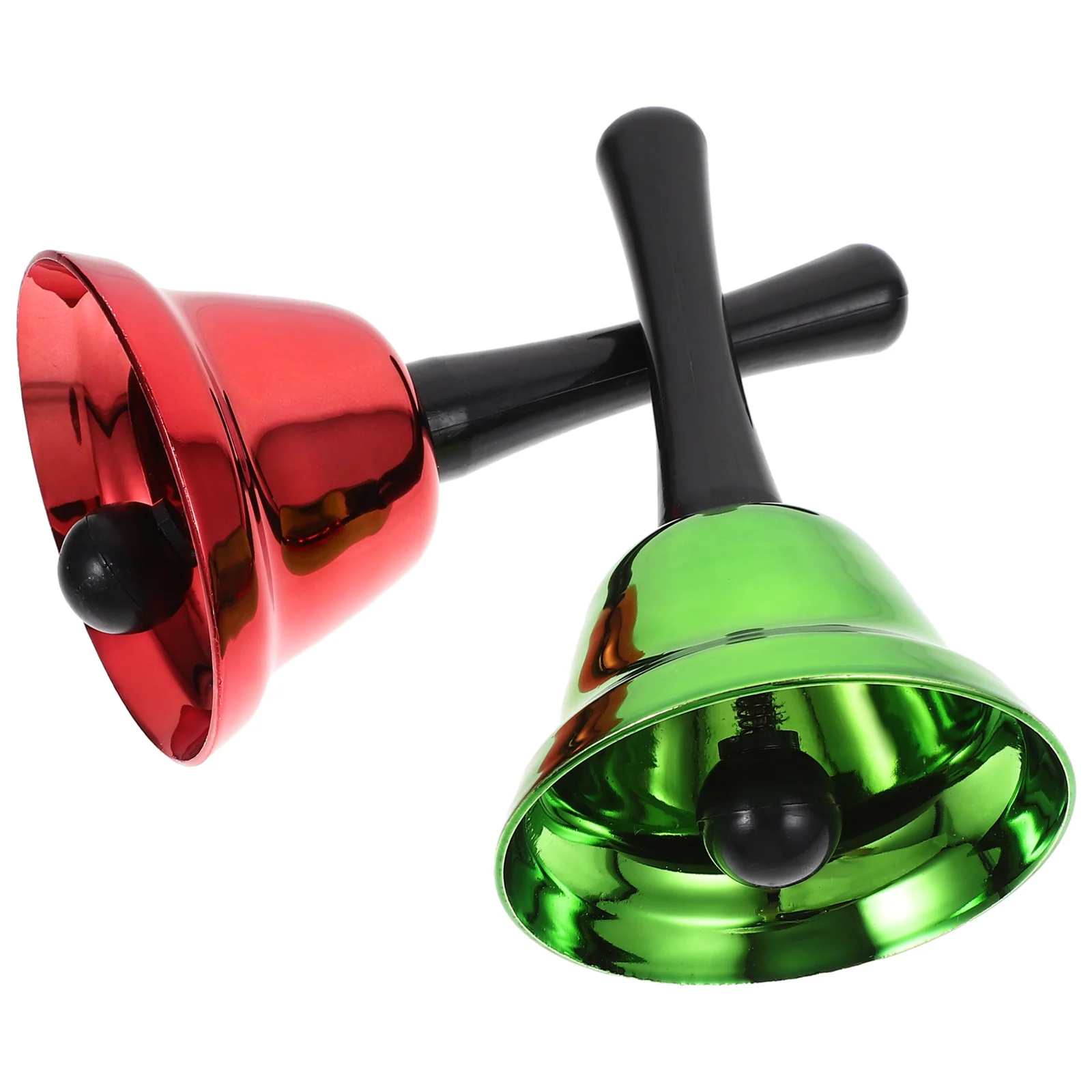 

2Pcs Hand Bell Premium Metal and Plastic Build Retro Style Service Bell for Dining Room Office Ktv Bar Decoration
