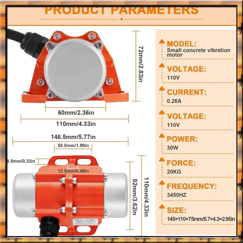 A78K جديد 30 واط شاشة هزاز الخرسانة ، محرك الاهتزاز مع وحدة تحكم في السرعة ، مقاوم للماء 3600 دورة في الدقيقة لطاولة اهتزاز الرمال الولايات المتحدة التوصيل