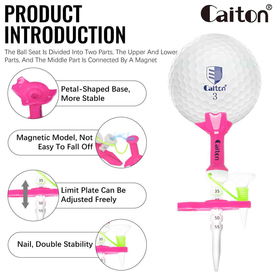 تي شيرت جولف مغناطيسي قابل للتعديل مقاس 85 مم/3.35 بوصة من Caiton |   علامة مزدوجة، متعددة الألوان متينة |   ملحق جولف قابل لإعادة الاستخدام لجميع لاعبي الغولف