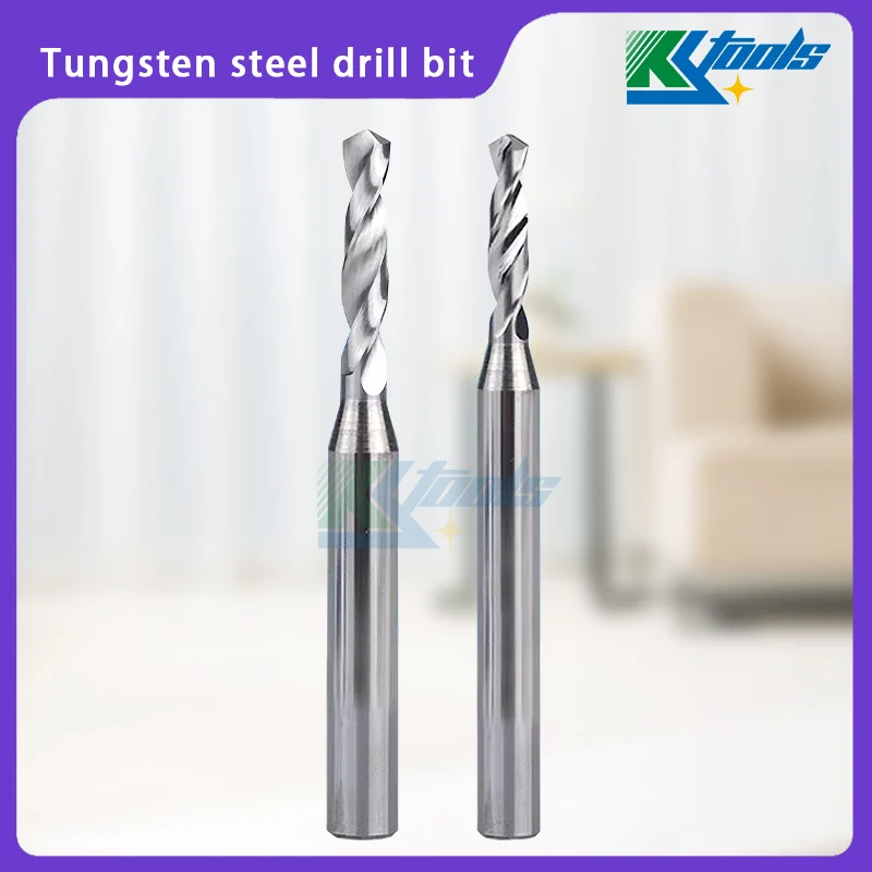 

Tungsten steel drill bit Fixed shank drill bit 0.3-2.99mm*D4 shank 2 flute aluminum drilling Carbide spiral drill Bits 50mm