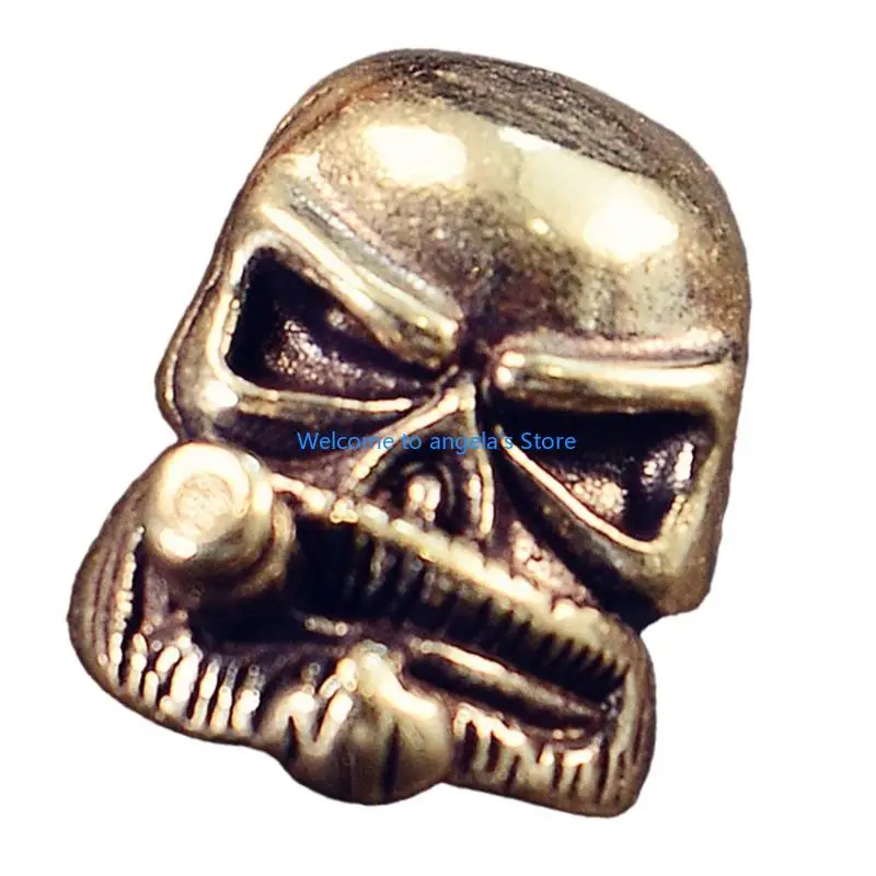 X4YC 금속 조각 된 해골 매력 펜던트 수제 팔찌와 목걸이 큰 구멍 Braiding 예술적 수집품