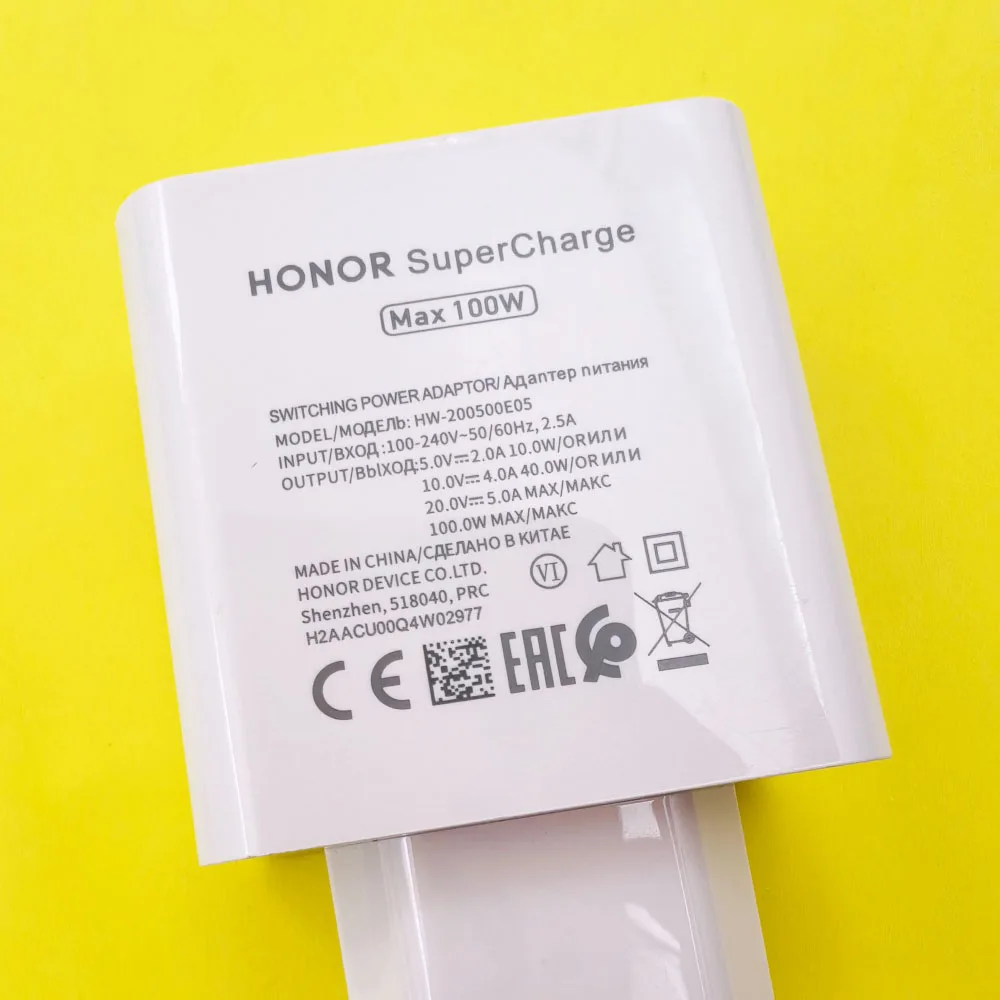 Honor Magic 8 7 6 Pro 100 واط SuperCharge الاتحاد الأوروبي USB شاحن سريع محول الطاقة ل Honor 500 400 300 200 Pro 1/1.5/2 متر 6A نوع C كابل