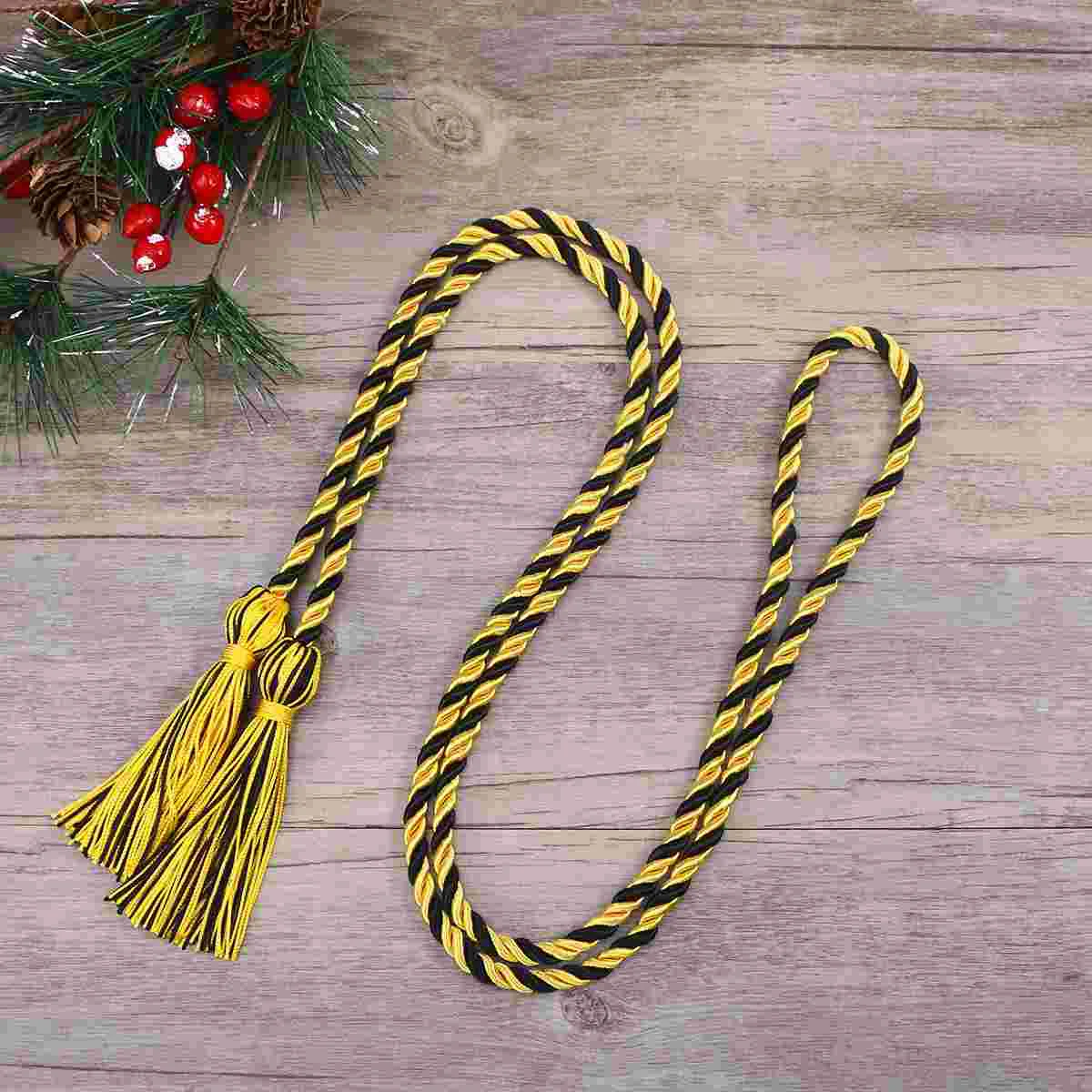 Graduation Honor Cord Graduate Rope Bachelor Clothing Tassel Polyester Yarn Honor Cord for Bachelor Gown Graduation Students (Ye