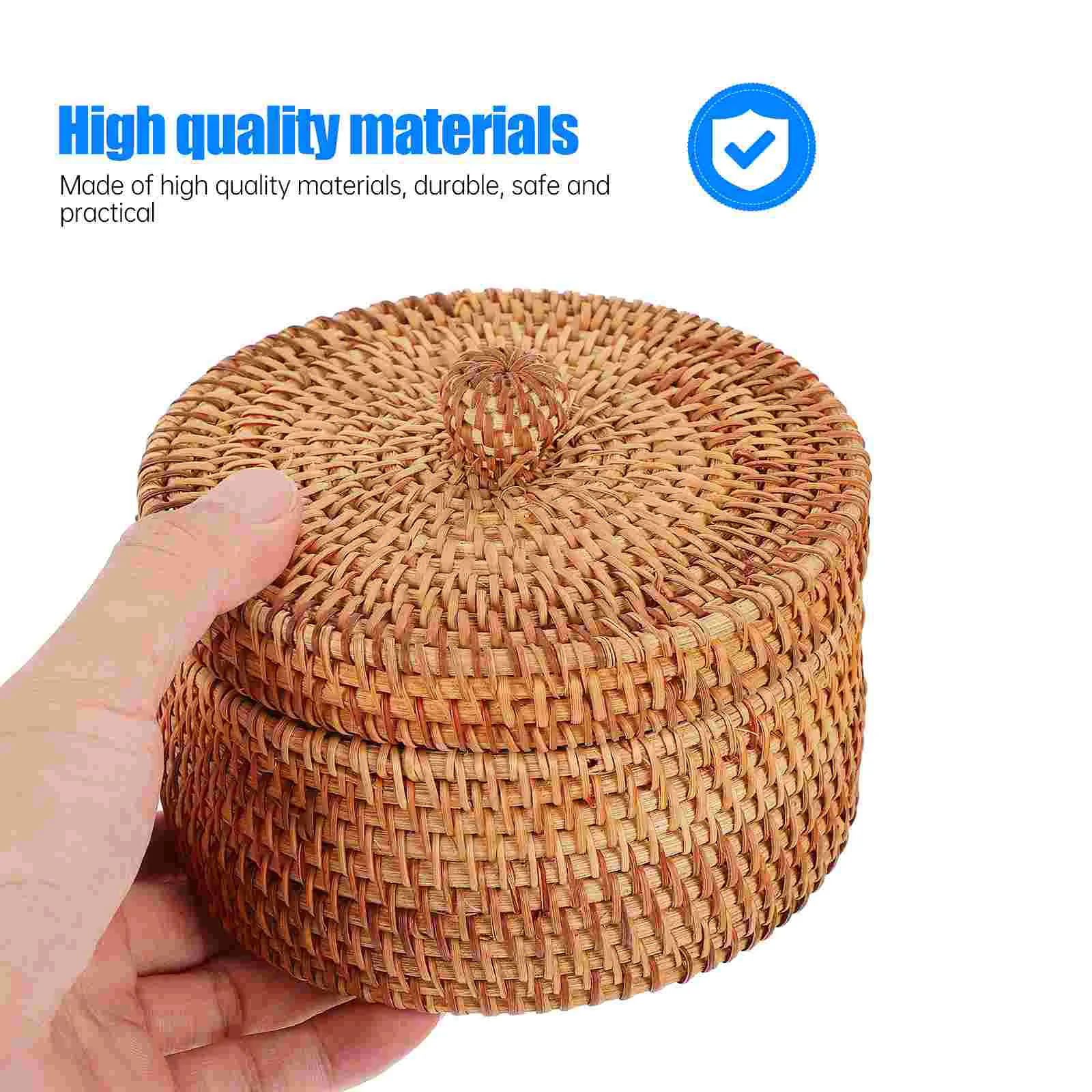 Handmade Storage Box Decorative Boxes with Lids Home Basket Jewelry Tray Bins Rattan Organizer Container Sundries Decorate