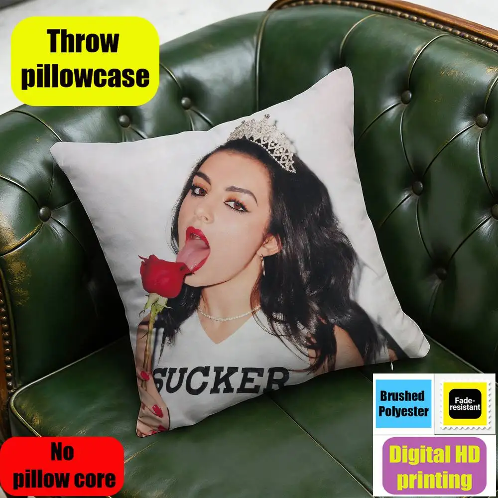 For Charli Xcx Music Fashion Film Throw Pillow Case 40x40cm Car Custom Square Pillowcase Pad Cushion Cover