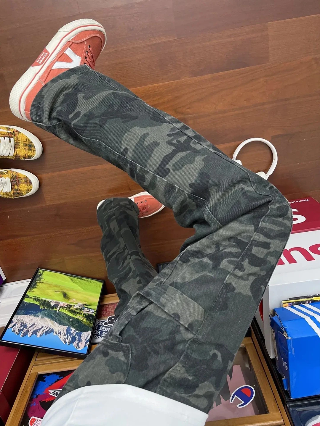 

Мужские брюки Cleanfit American Sle с камуфляжным принтом, прямые, зауженные, для работы, в стиле High Street, осенняя мода