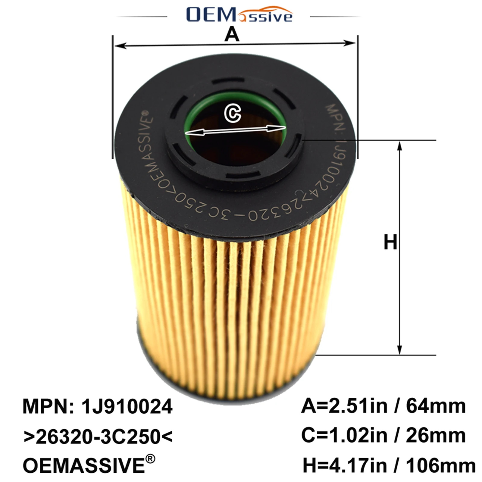 Oil Filter For Hyundai Tucson TL 2015 2016 2017 2018 2019 1.7 CRDi 1685ccm Matrix 2005 2006 2007 2008 1.5 CRDi 1493ccm Diesel