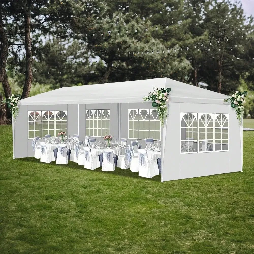 

10'x 30' Canopy Party Wedding Tent With 5 Walls Gazebo Pavilion Outdoor Pergola