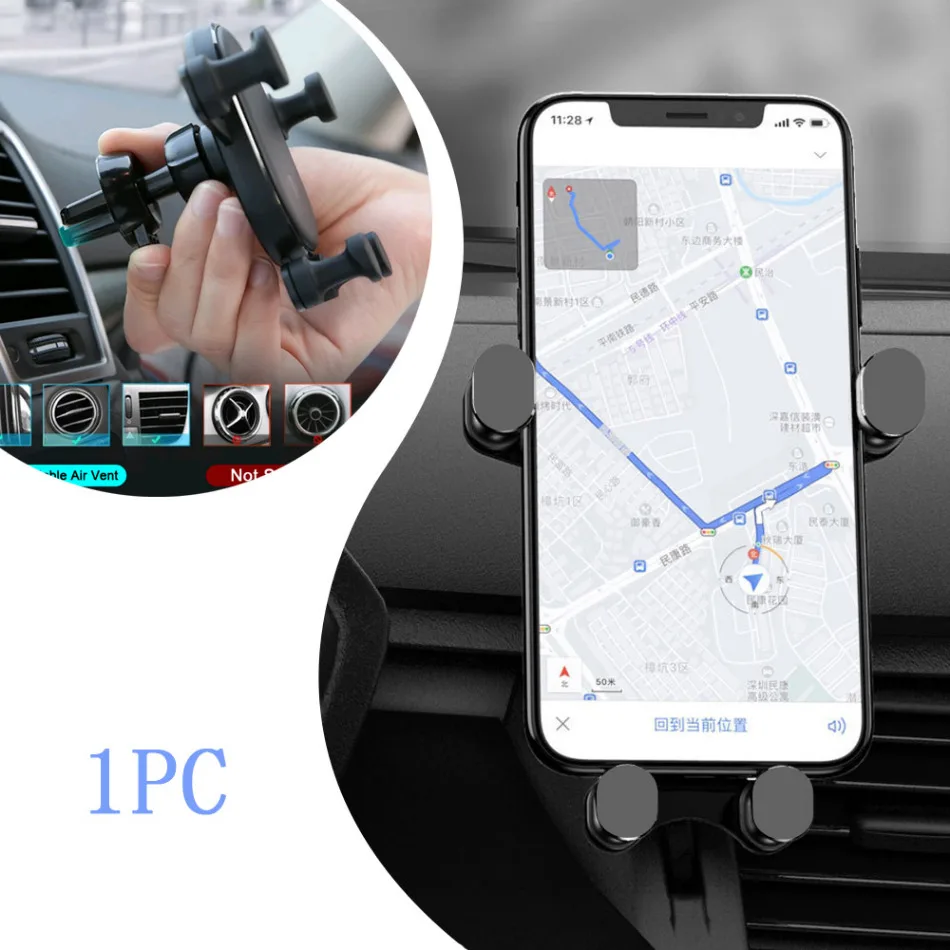 

1pc Car Interior Universal Gravity Phone Holder Car Navigation Bracket Auto Accessories for Samsung S9 OPPO Phone Vent Mount