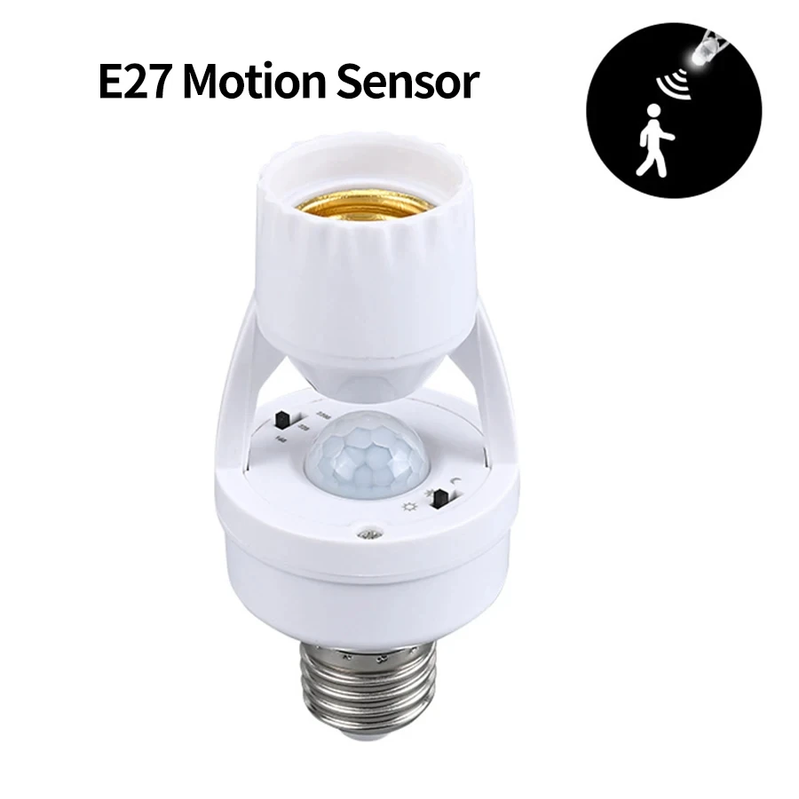 

AC85-265V Motion Sensor Lamp Head Base E27 E26 Switch Bulb Holder Socket Adapter Converter Human Induction Infrared Body Sensor