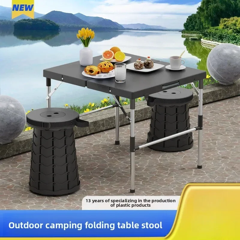 Folding Table Chair for Outdoor Camping, Selling Goods, Night Markets, Renting Houses, Portable Stalls Small Table and Stool Set
