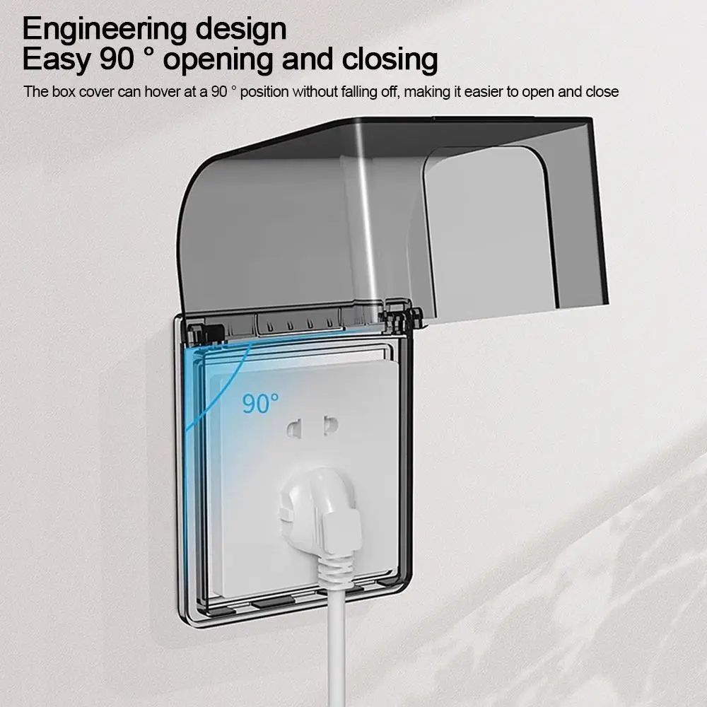 Wall-mounted Switch Protective Cover Self-Adhesive Enlarged Plastic Socket Waterproof Box 86 Type Electric Plug Cover Bathroom