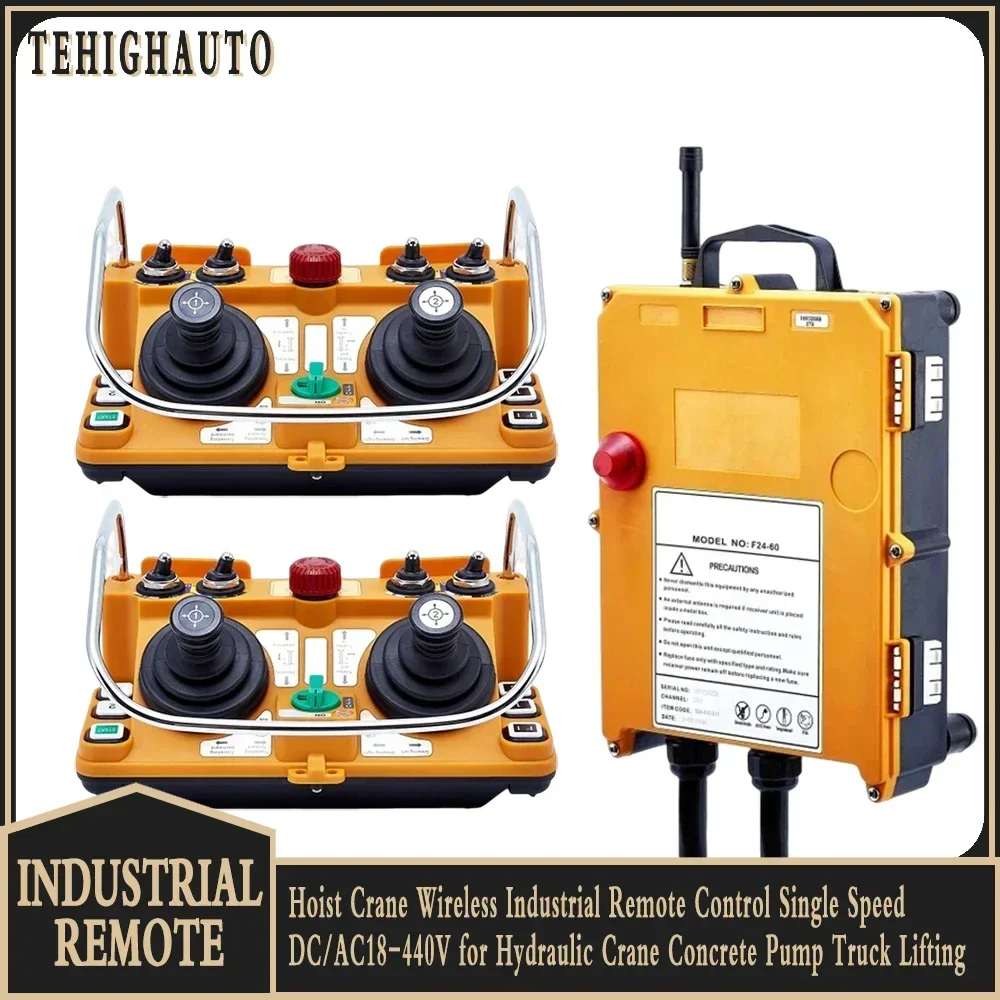 Industrial Crane Remote Control F24-60 Wireless Controller 2 Pcs Five Step Joysticks for Concrete Pump Truck Lifting Machine