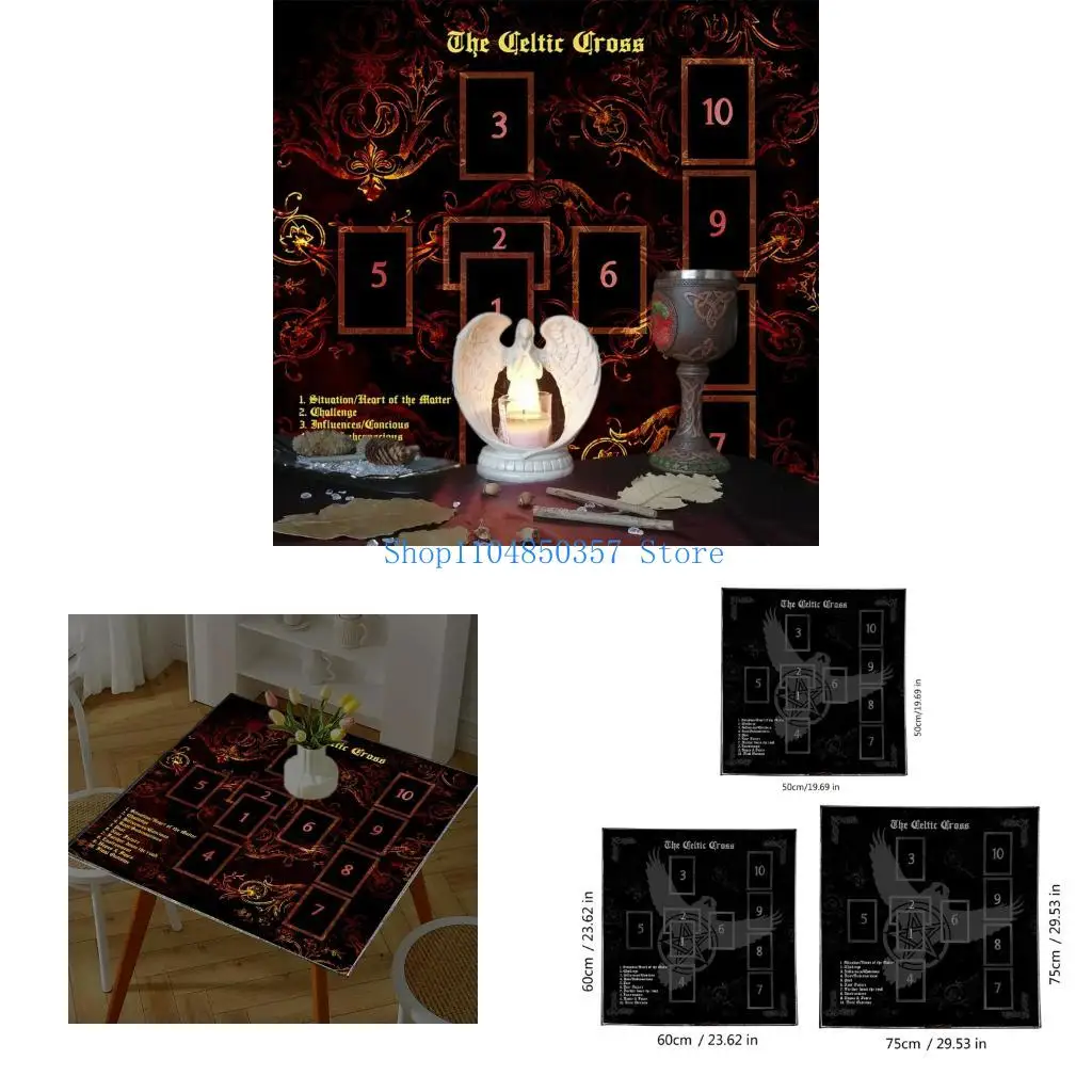 

5ASD чтение карта астрология скатерть алтари тканевые квадратные дивнации карты табличная ткань колдовство