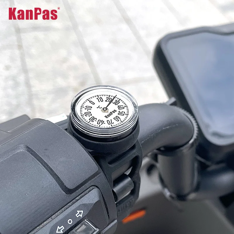 KANPAS Thermometer for Bicycle, Motorcycle,Electric Motorcycle/ Temperature meter for handlebar /Compass ball for bike